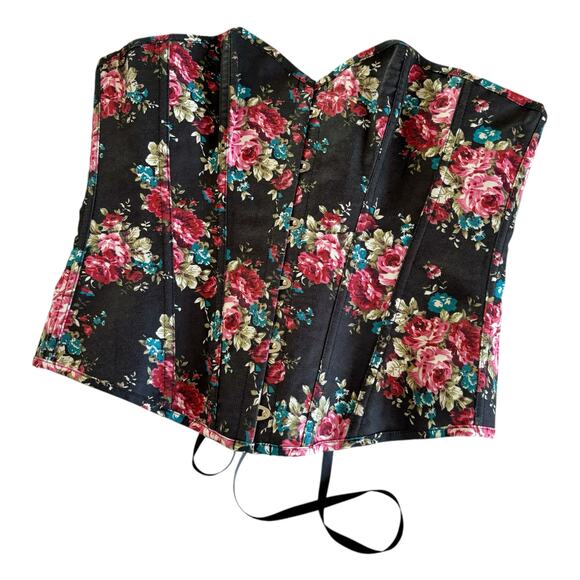 Alivia y Fashion Simone Plus Size Black Floral Print Clasp Corset Top Size 3X - Picture 1 of 8